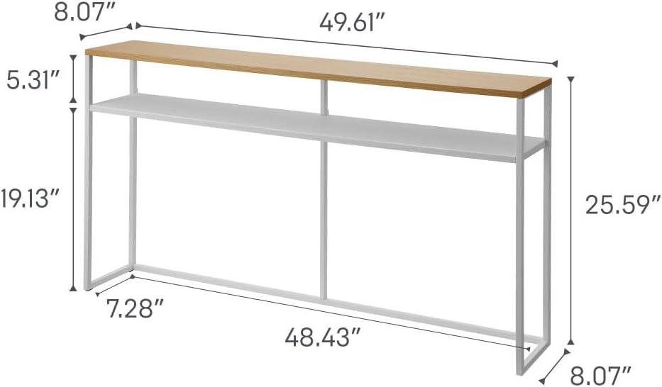 Yamazaki Home Long Console Table - Two Styles, Steel, Open, Holds 11 Lbs