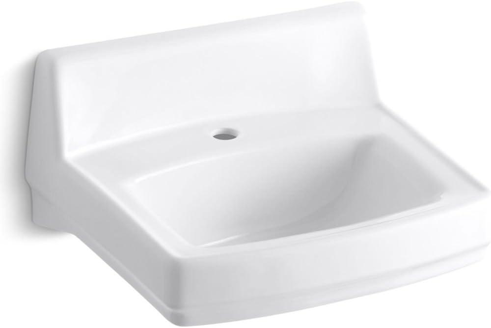 Greenwich Vitreous China Rectangular Wall Mount Bathroom Sink with Overflow
