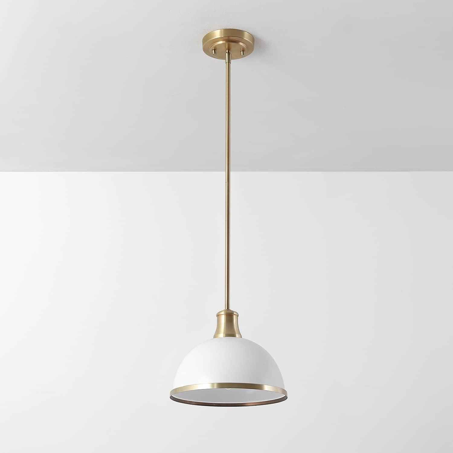 Beckett Matte White and Brass Accents Modern Farmhouse Pendant