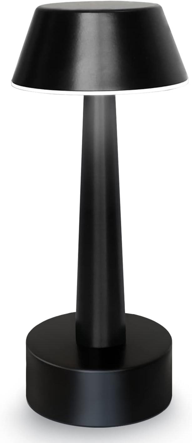 Egobasic Cordless Table Lamps, Modern Rechargeable Battery LED Desk Touch Night Light, 11.8" Metal Minimalist Small Portable Lamps for Dinner Coffee Table Restaurant Bedroom Bar Hotel, Gold