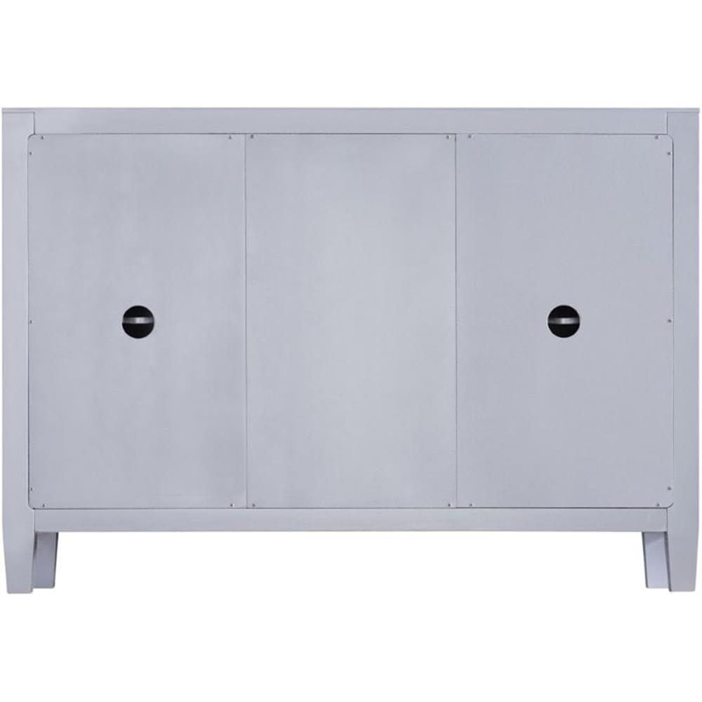 Maklaine Transitional 2 Door Mirrored Sideboard in Matte Silver