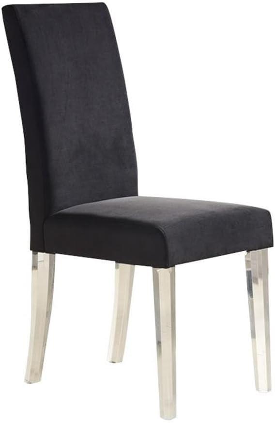 Dalia Modern and Contemporary Dining Chair in Velvet with Acrylic Legs (Set of 2)