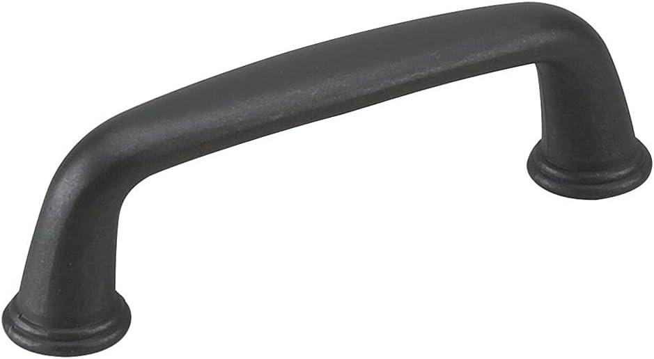 Richelieu Hardware BP876900 Nantes Collection 3-inch (76 mm) Center-to-Center Matte Black Traditional Round Cabinet and Drawer Pull Handle for Kitchen, Bathroom, and Furniture