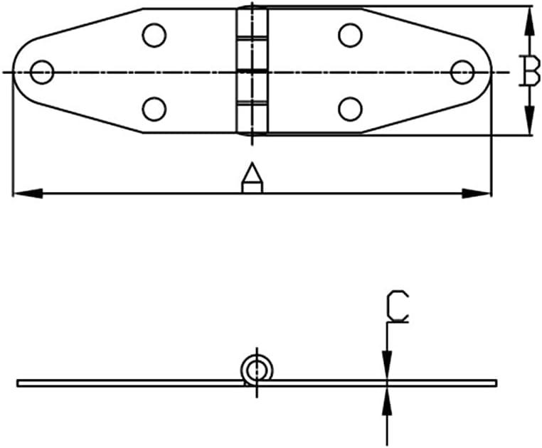 Heavy Duty Stainless Steel Boat Strap Hinges, Pair