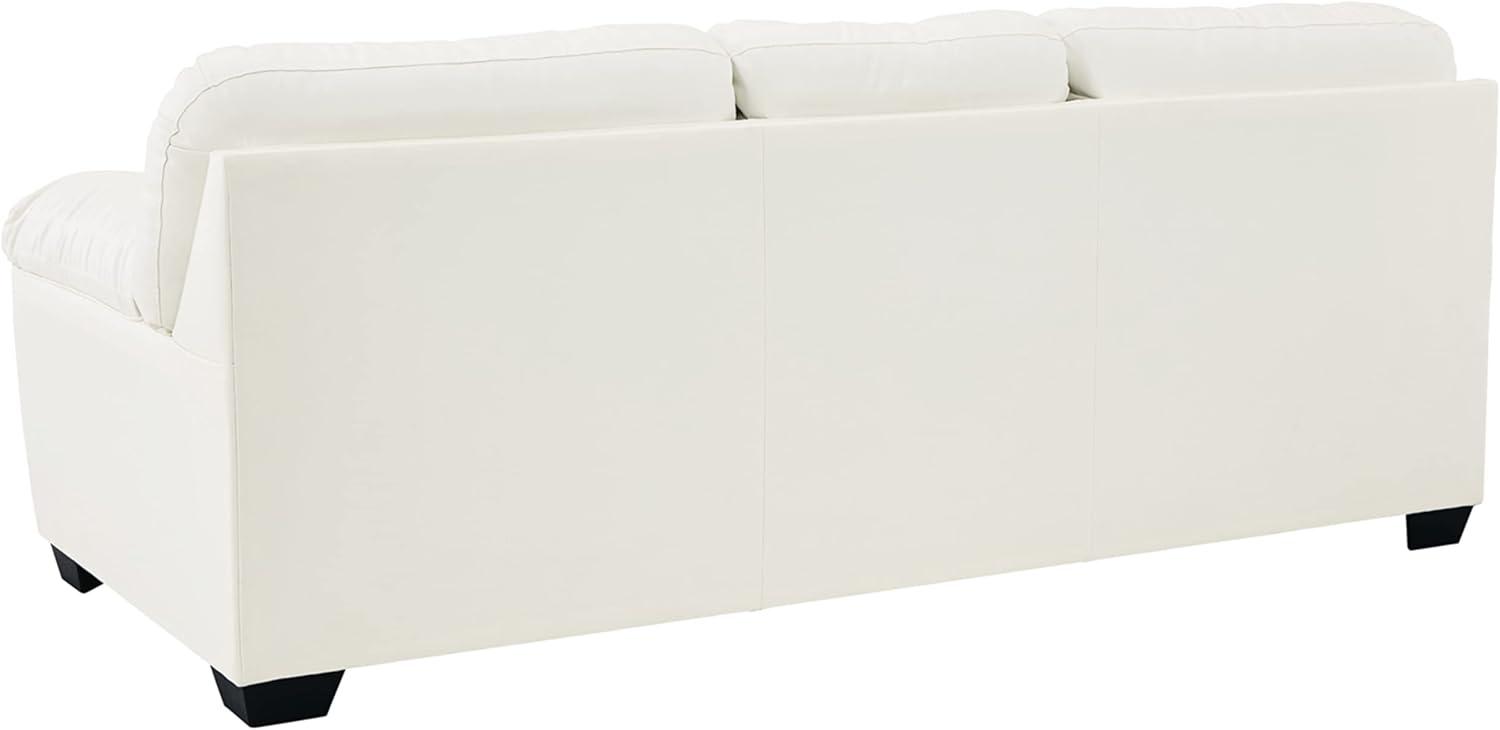 Contemporary White Faux Leather Tufted Queen Sleeper Sofa