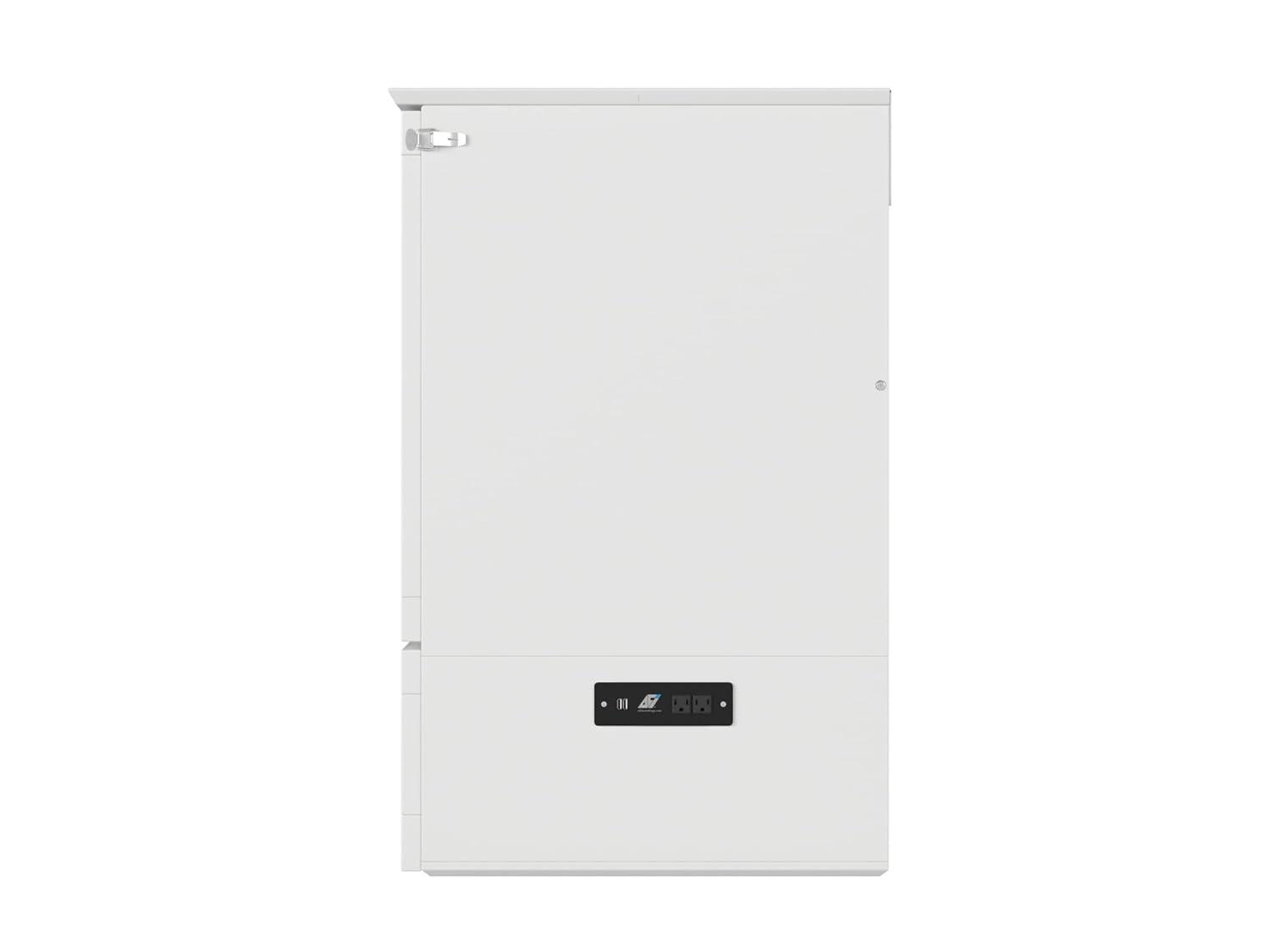 AFI Hamilton Full Solid Wood Murphy Bed Chest with Built-In Charger in White