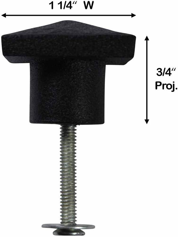 The Renovators Supply Inc. Iron Cabinet Hardware Knob Pull Square Black 1 1/4" Renovators Supply (Set of 4)