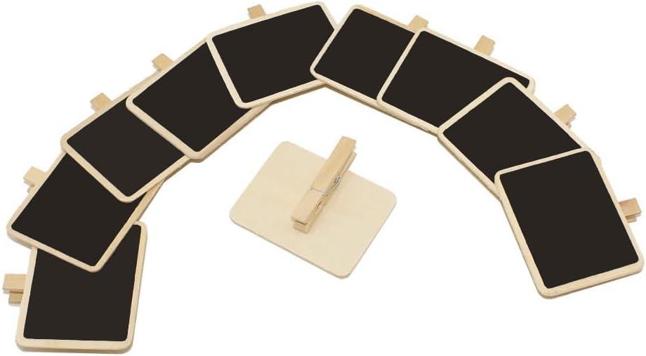 12 Mini Retangle Chalkboard Blackboard with Wooden Clip Message Board Signs and Labels Clips