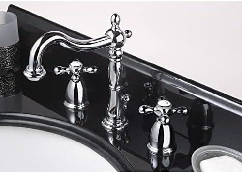 Kingston Brass Heritage Two-Handle 3-Hole Deck Mount Widespread Bathroom Faucet with Pop-Up Drain