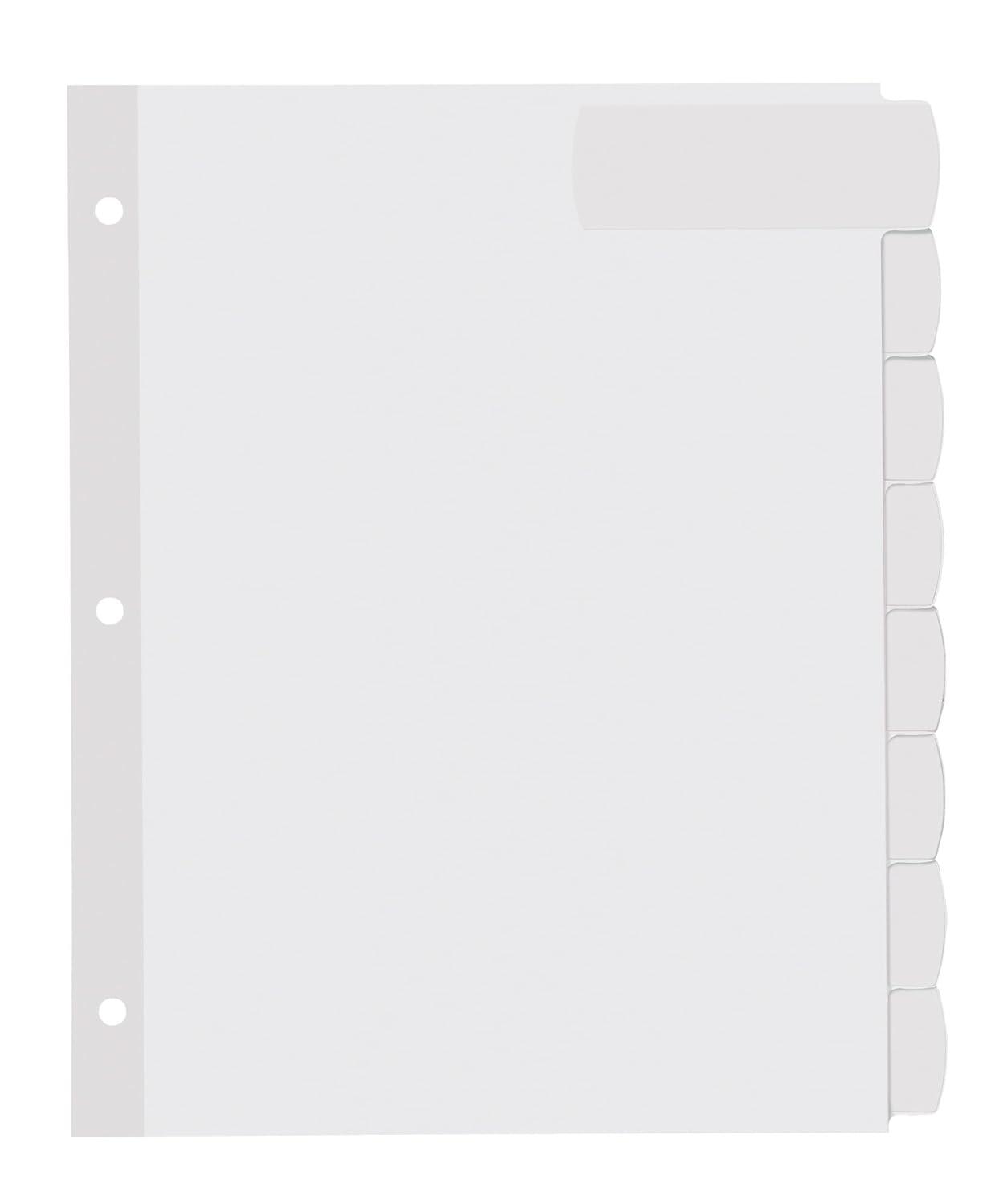 Avery Easy Peel Lrg Tab Dividers 8-Tab 4/PK White 14439