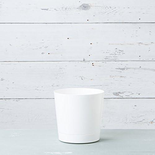 WeCcQuue Full Depth Cylinder Pot, Glossy White, 10-Inch (10102)