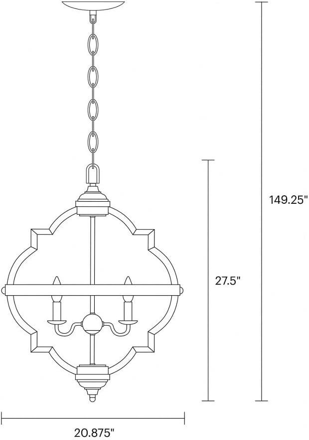 Stardust Chrome Quatrefoil 4-Light Incandescent Pendant