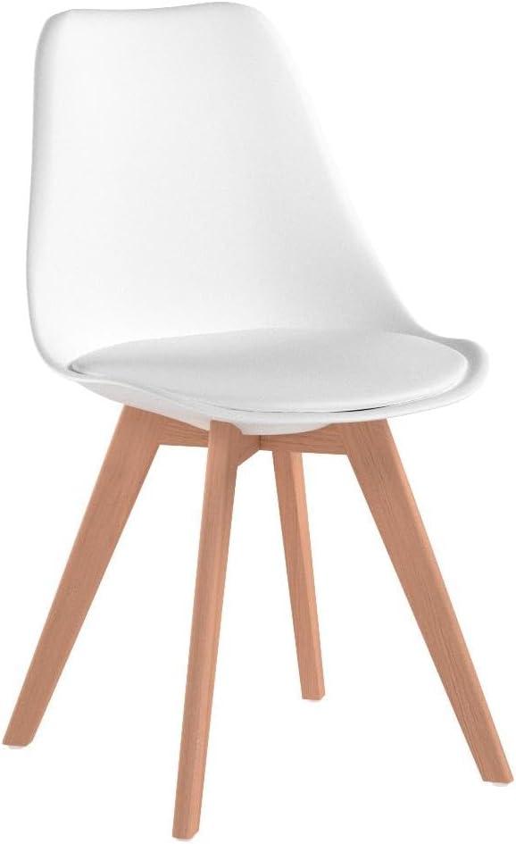 Gymax Set of 4 Mid Century Dining Chairs Modern DSW Armless Side Chair Wood Legs White