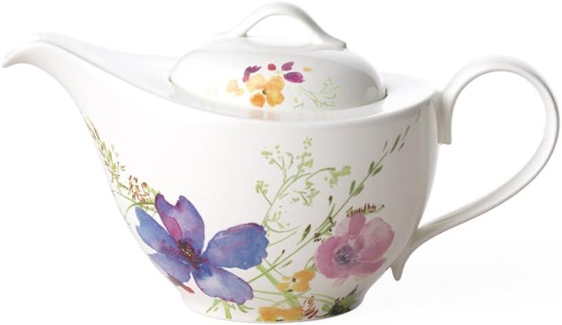 Mariefleur 1.06-qt White and Multicolored Porcelain Teapot