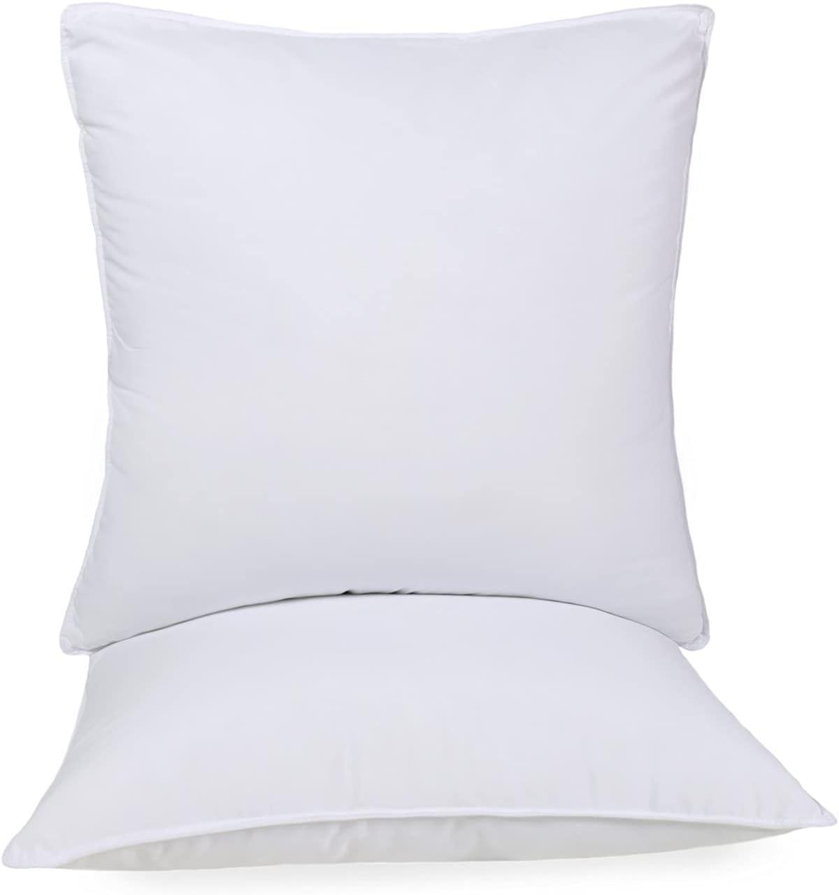 Superior Solid Microfiber Medium Density Pillow, Set of 2, Euro-18