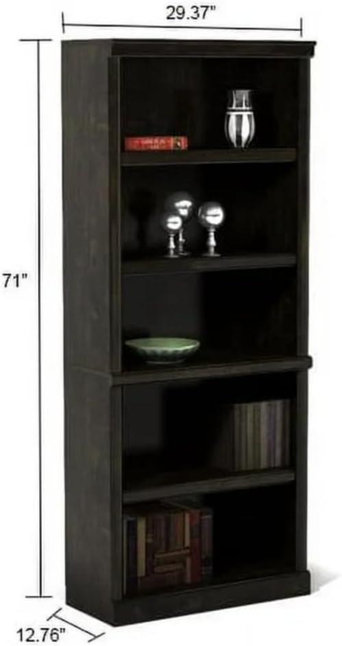 70" 5 Shelf Bookcase Select Cherry Red - Sauder: Transitional Style, MDF Frame, Adjustable Shelves
