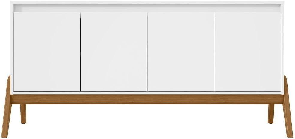 Manhattan Comfort Gales 63.32 Sideboard with Solid Wood Legs in Matte White