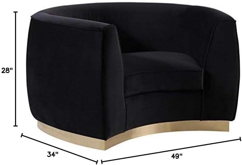 Meridian Furniture Julian Velvet Accent Chair in Black and Gold