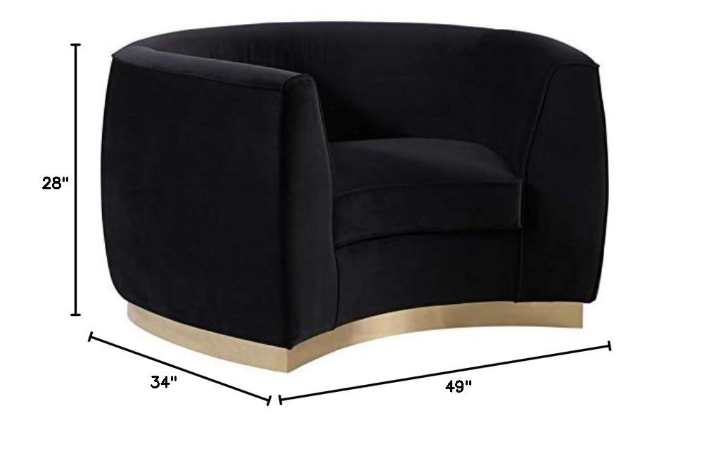 Meridian Furniture Julian Velvet Accent Chair in Black and Gold