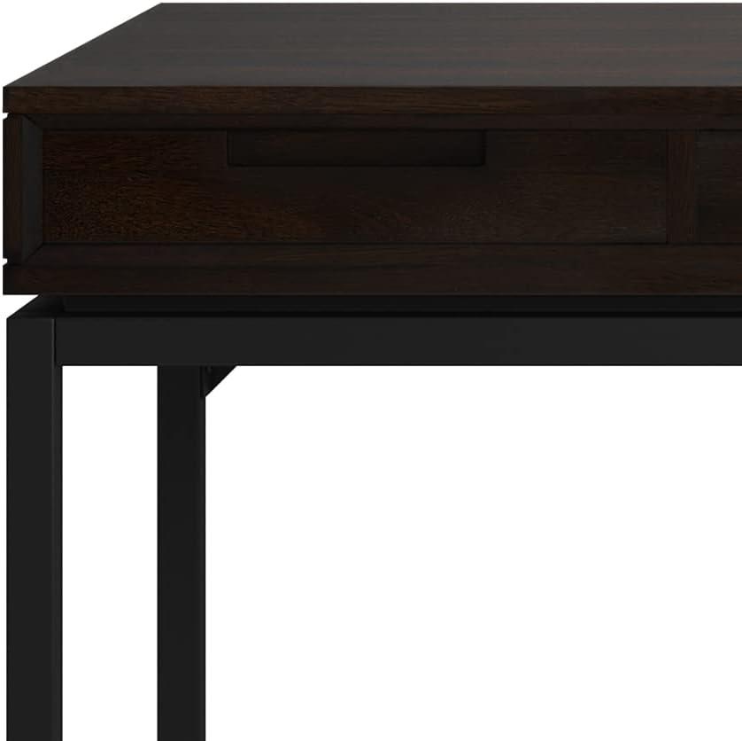 Simpli Home Banting Solid Hardwood Modern Industrial 60 inch Wide Desk in Hickory Brown