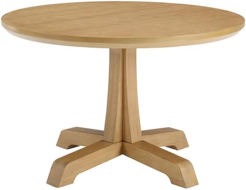 Rustic Oak 48" Round Pedestal Dining Table