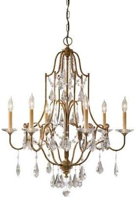 Feiss F2478/6OBZ Valentina Crystal Candle Chandelier Lighting, Bronze, 6-Light (29"Dia x 33"H) 360watts