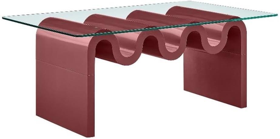 Modway Ondine Glass Top Coffee Table In Spiced Apple