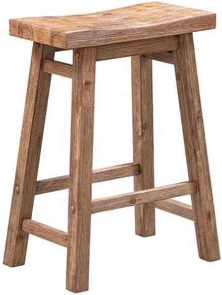 Set of 2 24" Sonoma Saddle Counter Height Barstool Barnwood Wire Brush - Boraam: Rustic Farmhouse, Footrest, Wood Frame