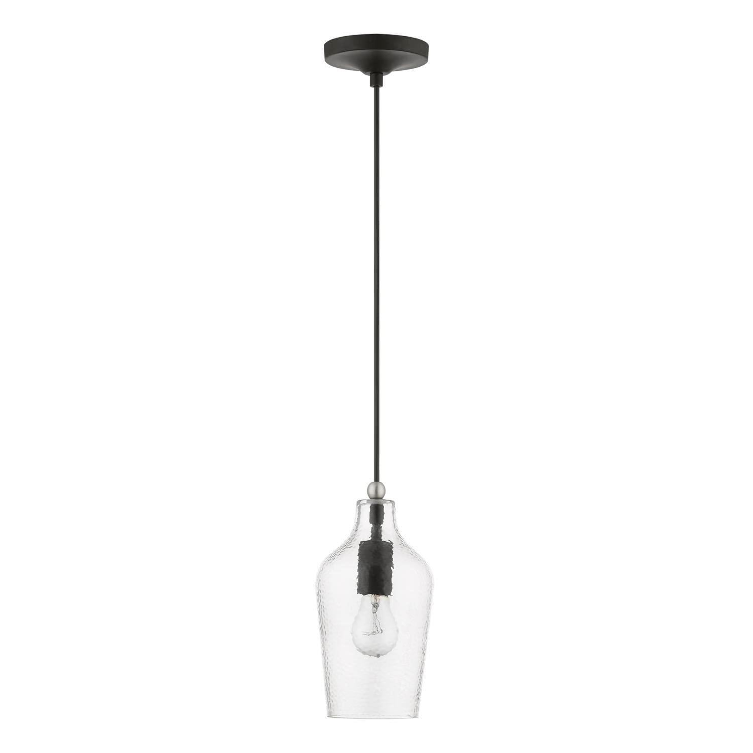Livex Lighting Avery 1 - Light Pendant in  Black/Brushed Nickel
