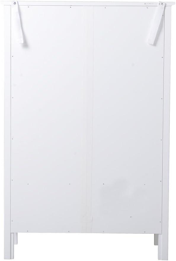 Signature Design by Ashley Miranda Farmhouse Adjustable Accent Cabinet or Wardrobe with Glass Doors, White