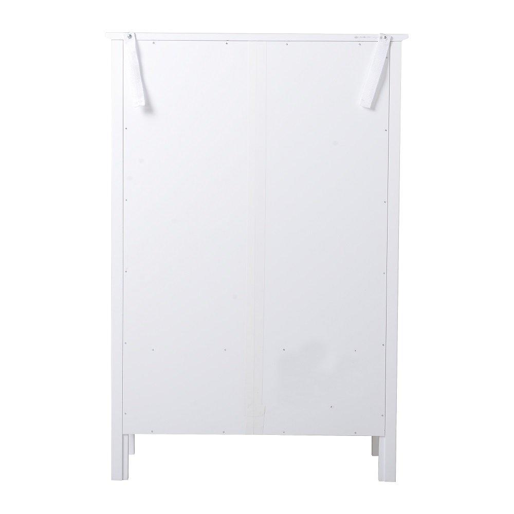 Signature Design by Ashley Miranda Farmhouse Adjustable Accent Cabinet or Wardrobe with Glass Doors, White