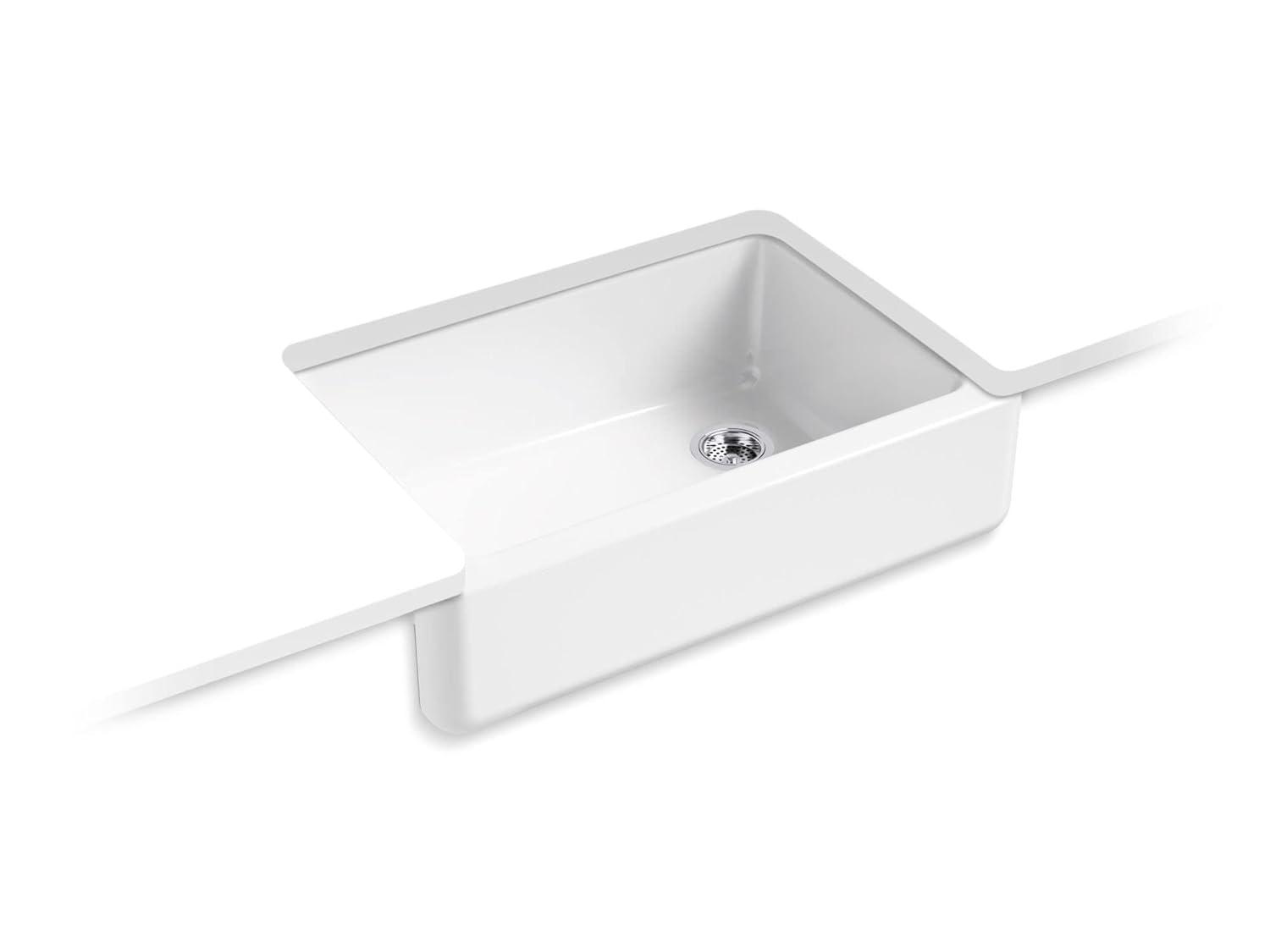 Whitehaven® 33" x 22" Self-Trimming Under-Mount Single-Bowl Kitchen Sink with Tall Apron