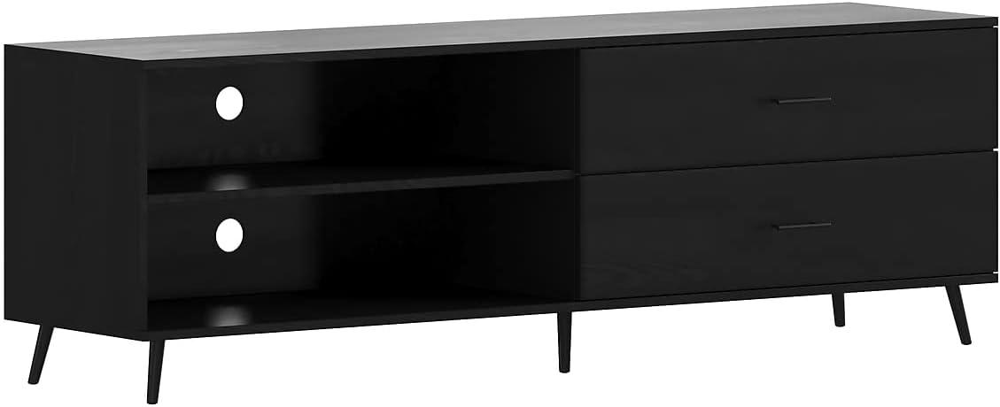 Flash Furniture Nelson 65" Mid Century Modern TV Stand for up to 60" TV's with Adjustable Shelf and Storage Drawers