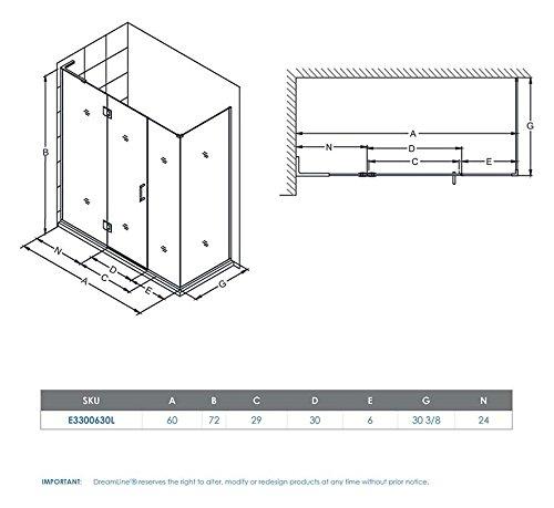 Unidoor-X 60" x 72" Rectangle Hinged Shower Enclosure
