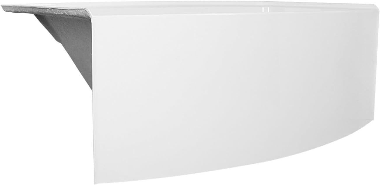 Kingston Brass Aqua Eden 66-Inch Acrylic Curved Rectangular Apron 3-Wall Alcove Tub, Drain