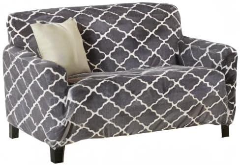 Velvet Plush Printed Stretch Loveseat Slipcover