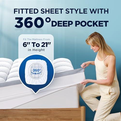 King Size White Down Alternative Memory Foam Mattress Topper