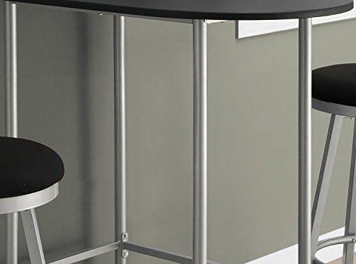 Monarch HOME BAR - 24"X 36" / BLACK / SILVER METAL SPACESAVER