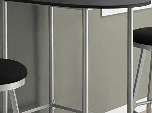 Monarch HOME BAR - 24"X 36" / BLACK / SILVER METAL SPACESAVER