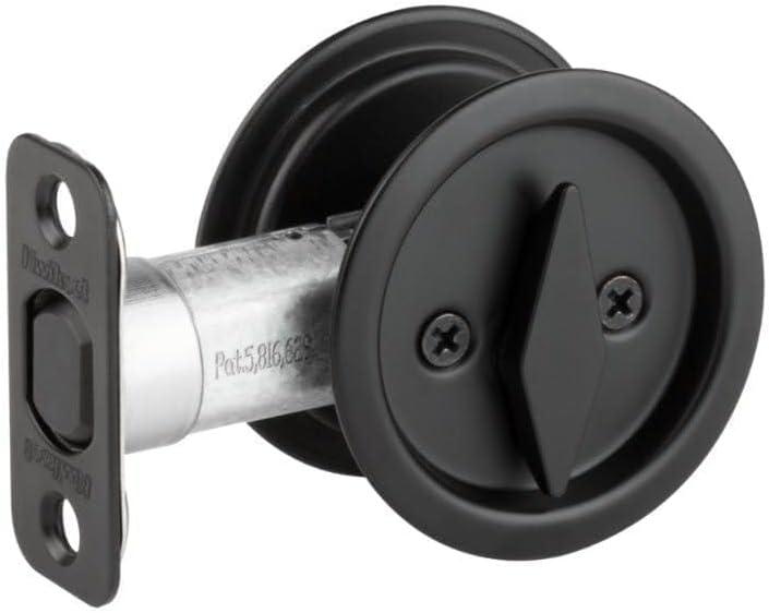 Kwikset 335 Round Privacy Bed/Bath Pocket Door Lock - Grey