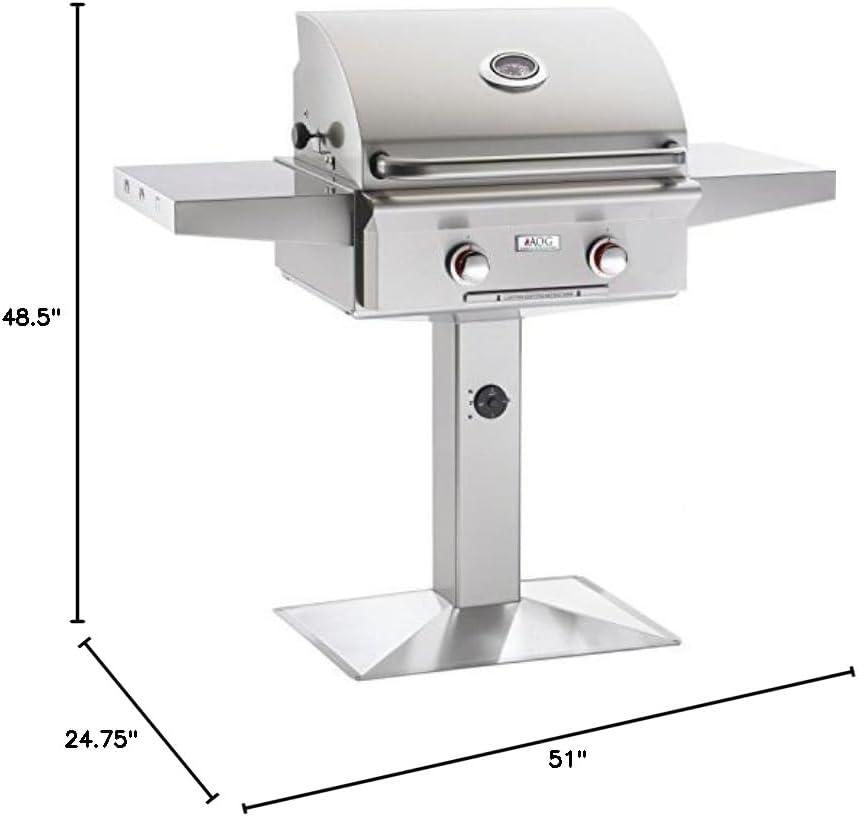 24-Inch Stainless Steel Natural Gas Grill with Side Shelves