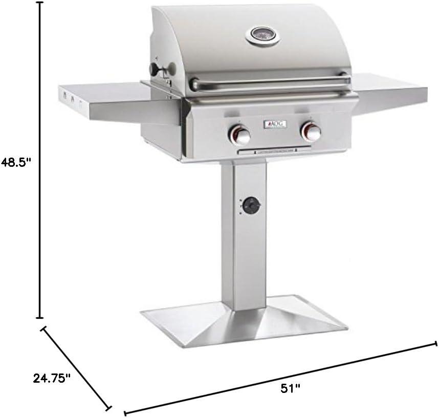 24-Inch Stainless Steel Natural Gas Grill with Side Shelves