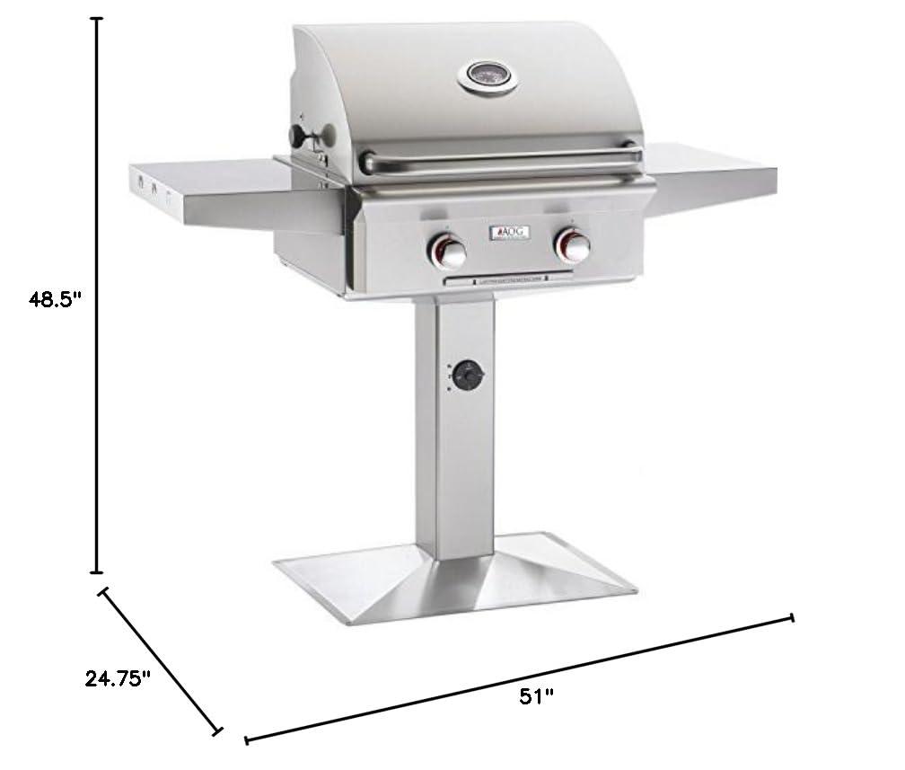24-Inch Stainless Steel Natural Gas Grill with Side Shelves