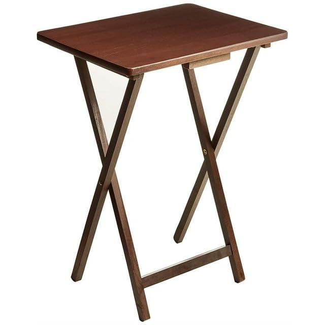 Mainstays Indoor Single Folding TV Tray Table - Walnut L 19 x  W 15 x H 26
