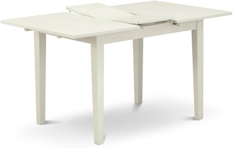 East West Furniture Norfolk Rectangular Wood Dining Table in Linen White