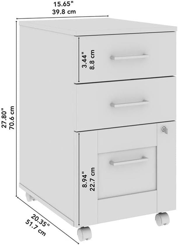 Office 500 Collection 16W 3 Drawer Mobile File Cabinet