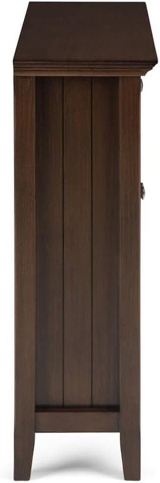 Simpli Home Acadian 36"W Solid Wood 2-Shelf Entryway Storage Cabinet with Glass Doors and 2 Drawers