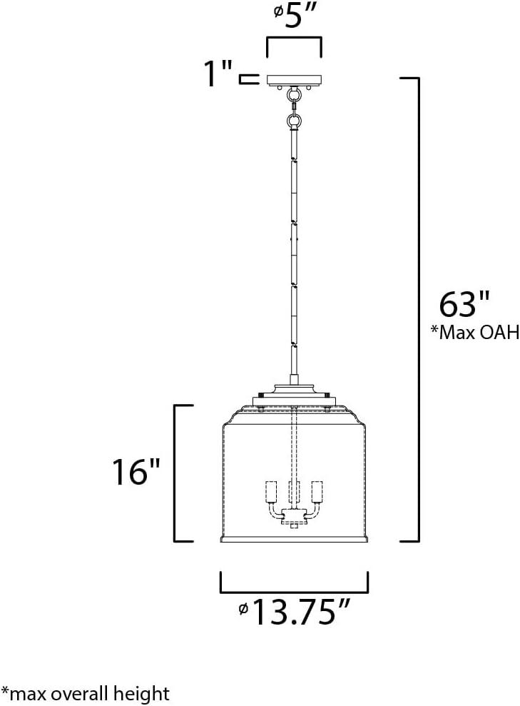 Maxim Lighting Acadia 3 - Light Pendant in  Black