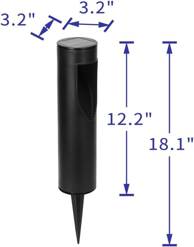 Techko 12.2" Solar Bollard LED Pathway Light (Set of 2)