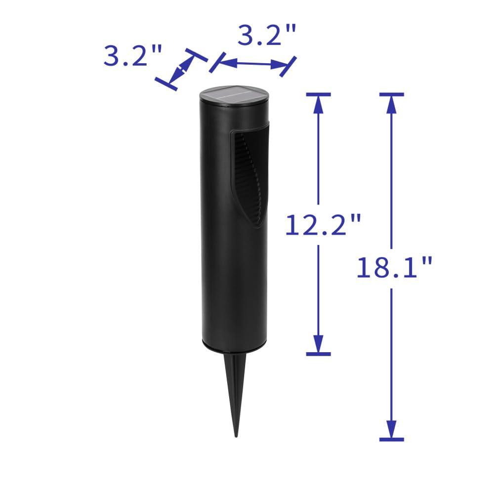 Techko 12.2" Solar Bollard LED Pathway Light (Set of 2)